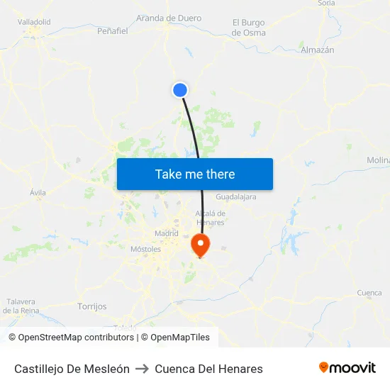 Castillejo De Mesleón to Cuenca Del Henares map