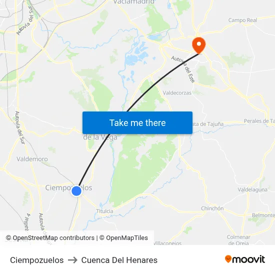 Ciempozuelos to Cuenca Del Henares map