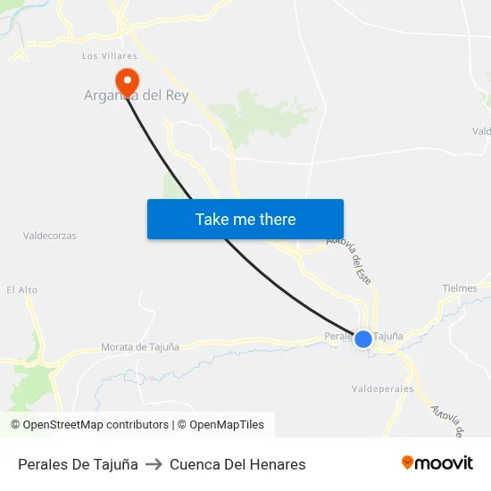 Perales De Tajuña to Cuenca Del Henares map