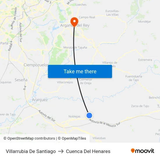 Villarrubia De Santiago to Cuenca Del Henares map