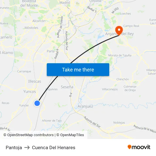 Pantoja to Cuenca Del Henares map