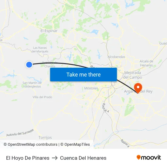 El Hoyo De Pinares to Cuenca Del Henares map