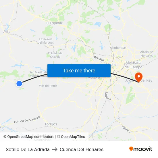 Sotillo De La Adrada to Cuenca Del Henares map