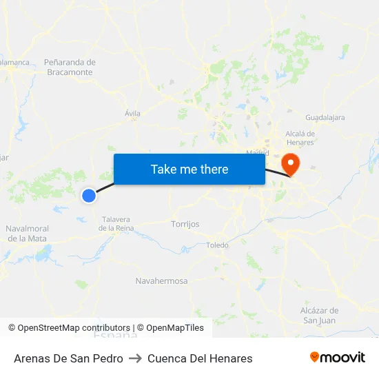 Arenas De San Pedro to Cuenca Del Henares map