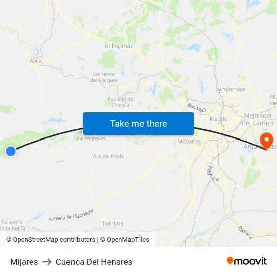 Mijares to Cuenca Del Henares map