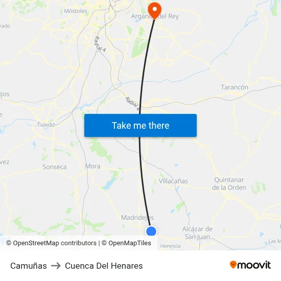 Camuñas to Cuenca Del Henares map