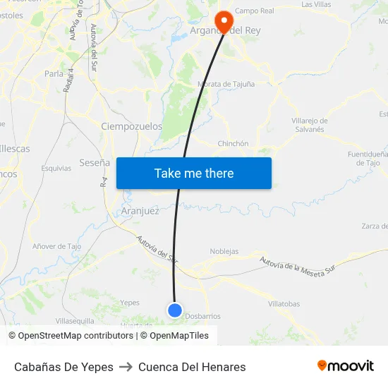 Cabañas De Yepes to Cuenca Del Henares map