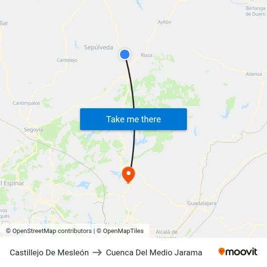 Castillejo De Mesleón to Cuenca Del Medio Jarama map