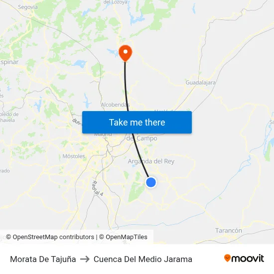 Morata De Tajuña to Cuenca Del Medio Jarama map