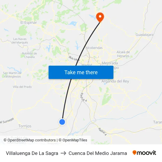Villaluenga De La Sagra to Cuenca Del Medio Jarama map