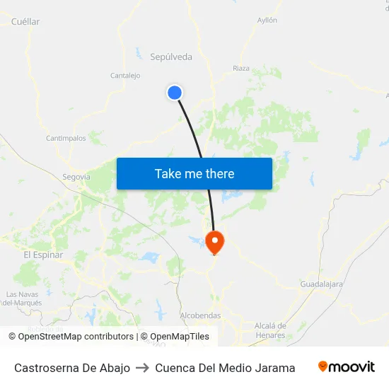 Castroserna De Abajo to Cuenca Del Medio Jarama map