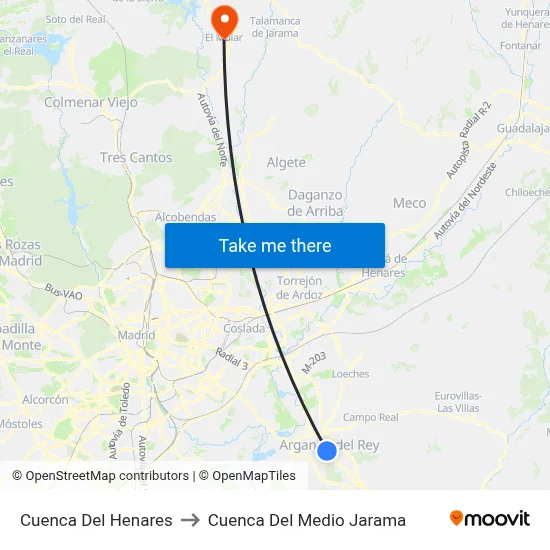 Cuenca Del Henares to Cuenca Del Medio Jarama map