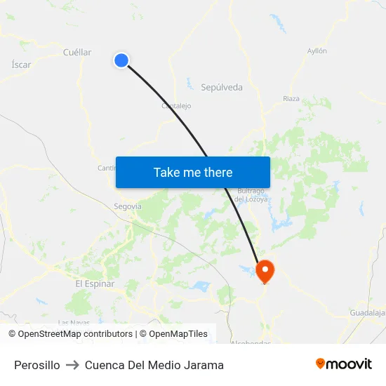 Perosillo to Cuenca Del Medio Jarama map