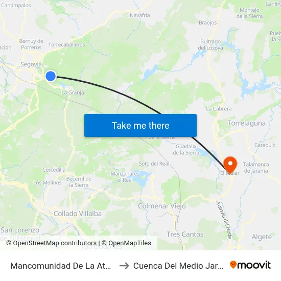 Mancomunidad De La Atalaya to Cuenca Del Medio Jarama map