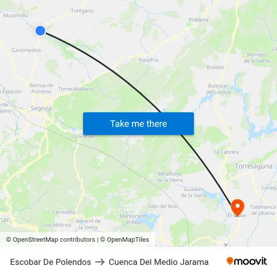 Escobar De Polendos to Cuenca Del Medio Jarama map
