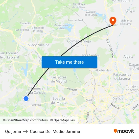 Quijorna to Cuenca Del Medio Jarama map