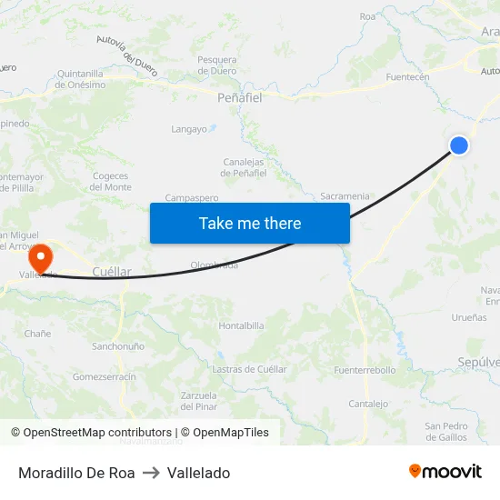 Moradillo De Roa to Vallelado map