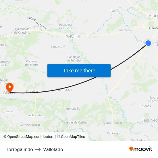 Torregalindo to Vallelado map