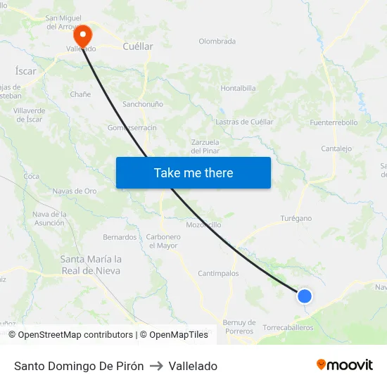 Santo Domingo De Pirón to Vallelado map