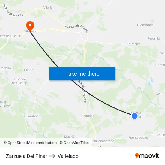 Zarzuela Del Pinar to Vallelado map