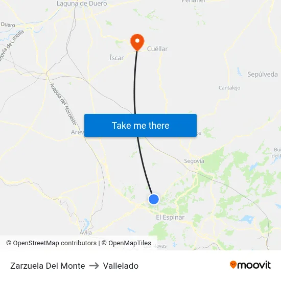 Zarzuela Del Monte to Vallelado map