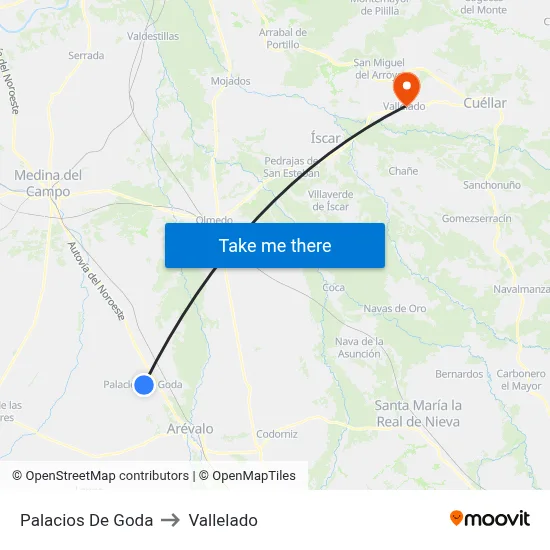 Palacios De Goda to Vallelado map