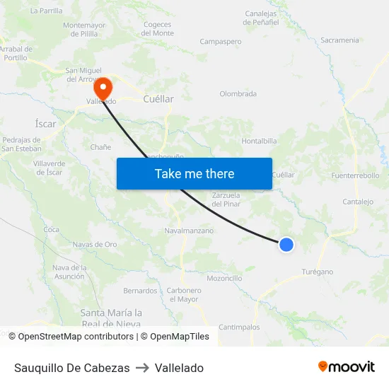 Sauquillo De Cabezas to Vallelado map