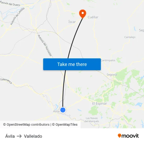 Ávila to Vallelado map