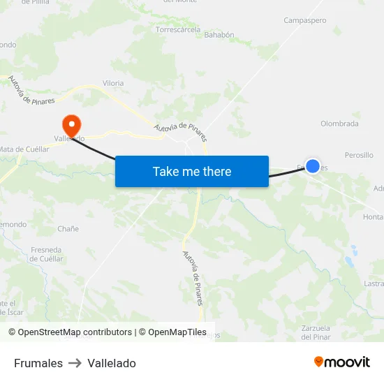 Frumales to Vallelado map
