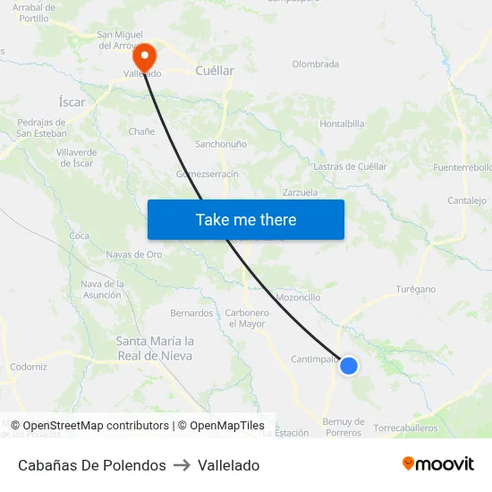 Cabañas De Polendos to Vallelado map