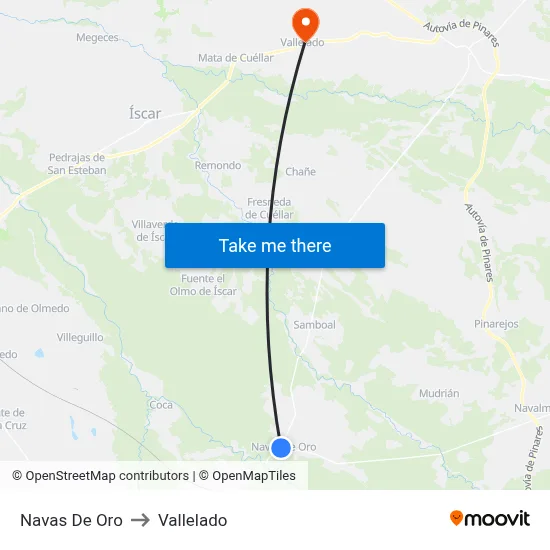 Navas De Oro to Vallelado map