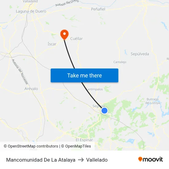 Mancomunidad De La Atalaya to Vallelado map