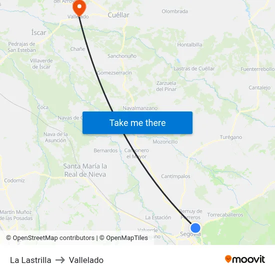 La Lastrilla to Vallelado map