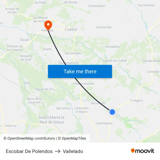 Escobar De Polendos to Vallelado map