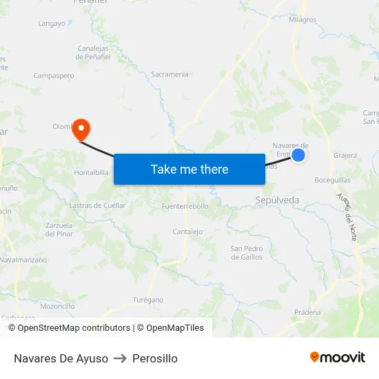 Navares De Ayuso to Perosillo map
