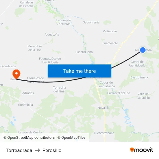 Torreadrada to Perosillo map