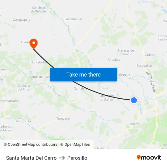 Santa Marta Del Cerro to Perosillo map