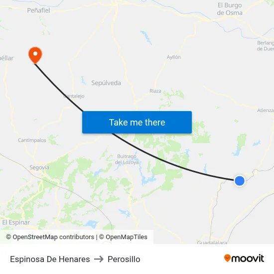 Espinosa De Henares to Perosillo map