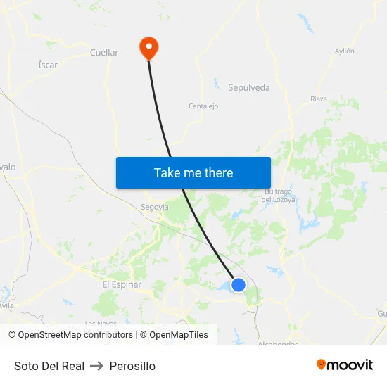 Soto Del Real to Perosillo map