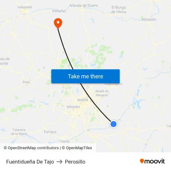 Fuentidueña De Tajo to Perosillo map