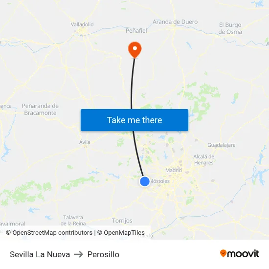Sevilla La Nueva to Perosillo map