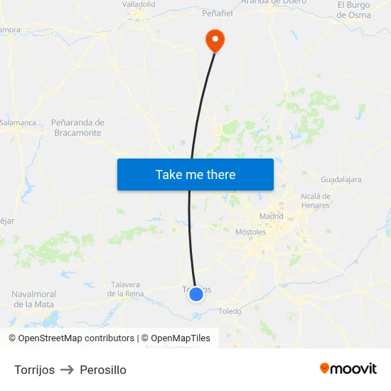 Torrijos to Perosillo map