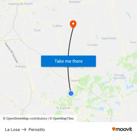 La Losa to Perosillo map