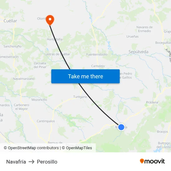 Navafría to Perosillo map