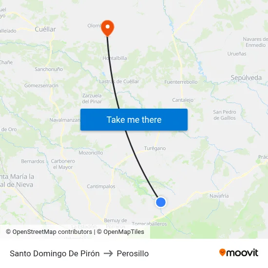 Santo Domingo De Pirón to Perosillo map