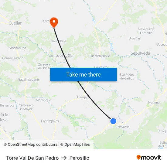 Torre Val De San Pedro to Perosillo map