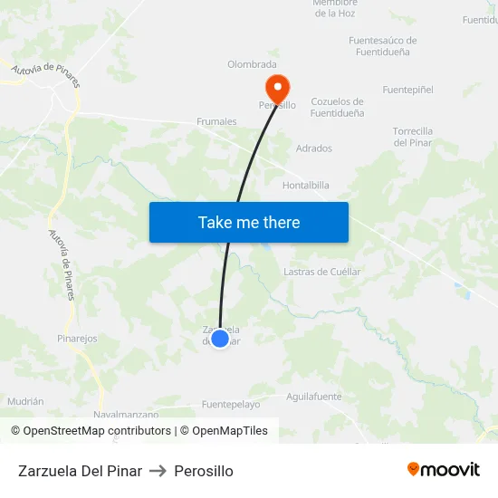 Zarzuela Del Pinar to Perosillo map
