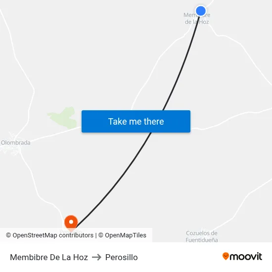 Membibre De La Hoz to Perosillo map