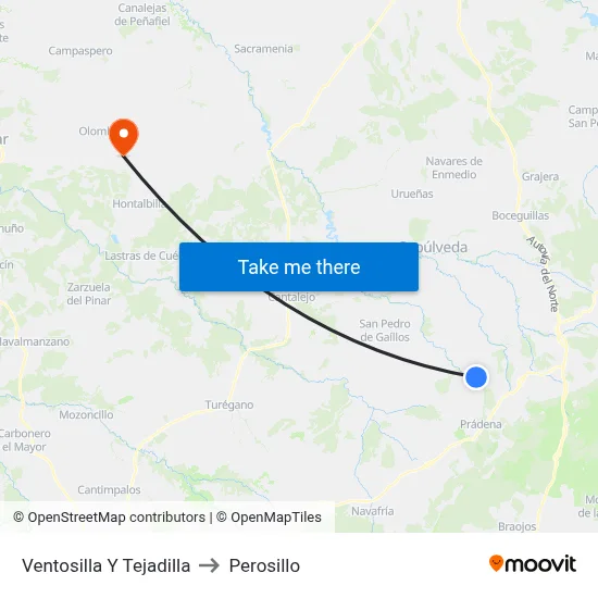 Ventosilla Y Tejadilla to Perosillo map