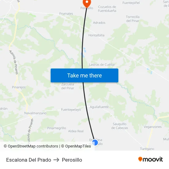 Escalona Del Prado to Perosillo map